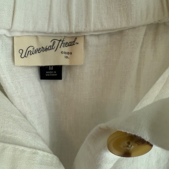 Universal Thread Button Front Skirt Womens Medium White Linen Midi - Picture 10 of 10